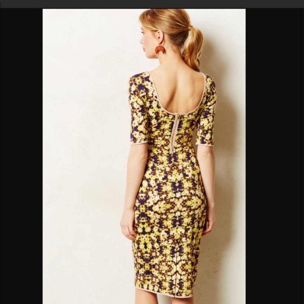 Anthropologie floral jersey midi dress ✨💛💜 - Picture 2 of 9